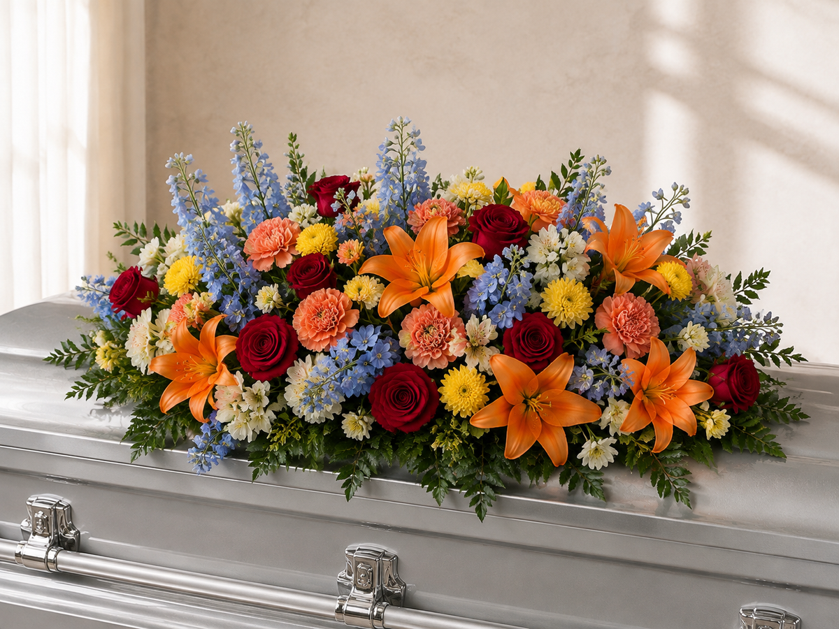 Mixed color casket spray