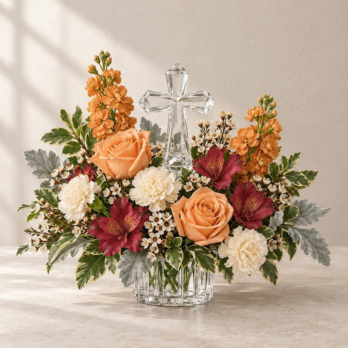 Fall seasonal palette for Graceful Faith Bouquet