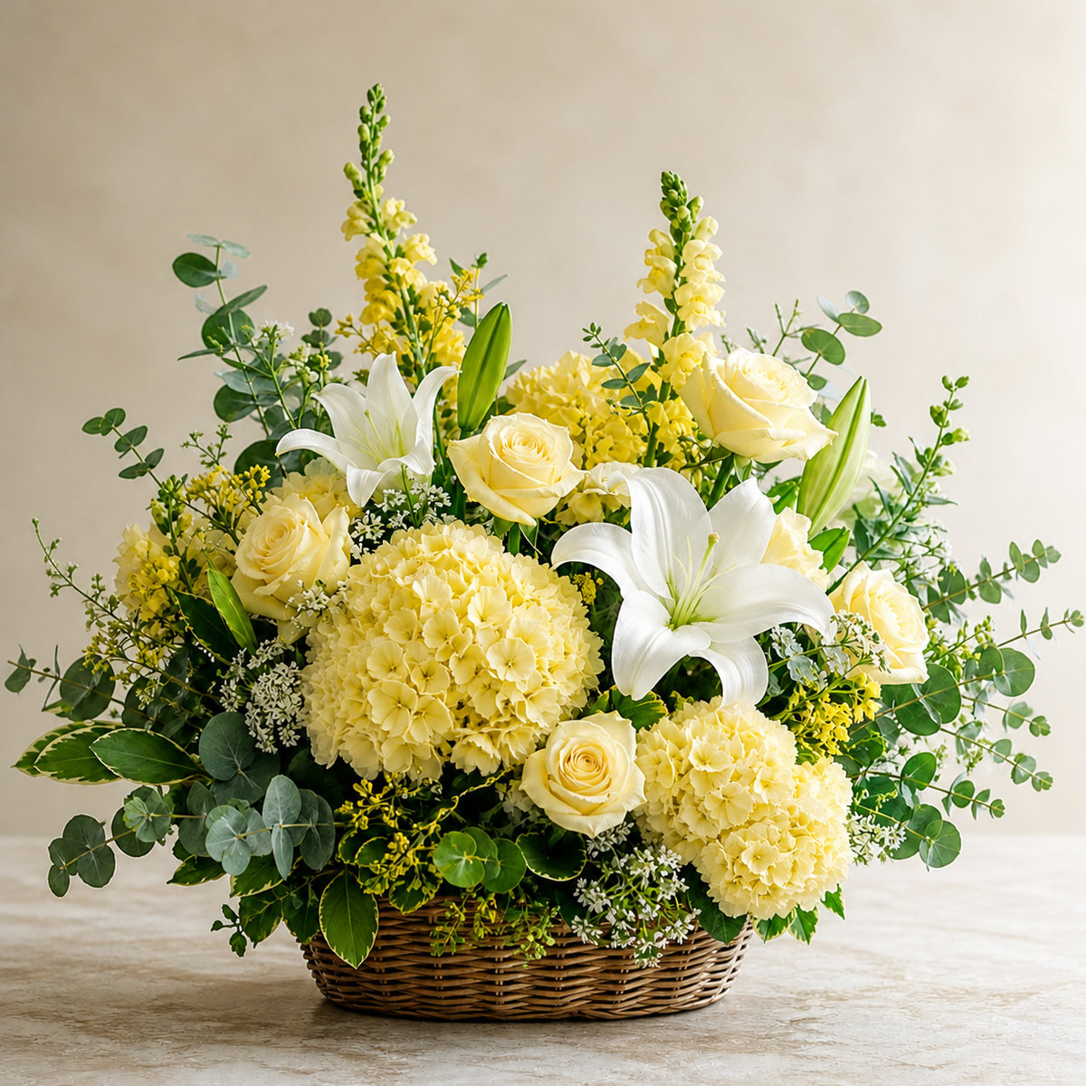 Yellow & cream Serenity Basket