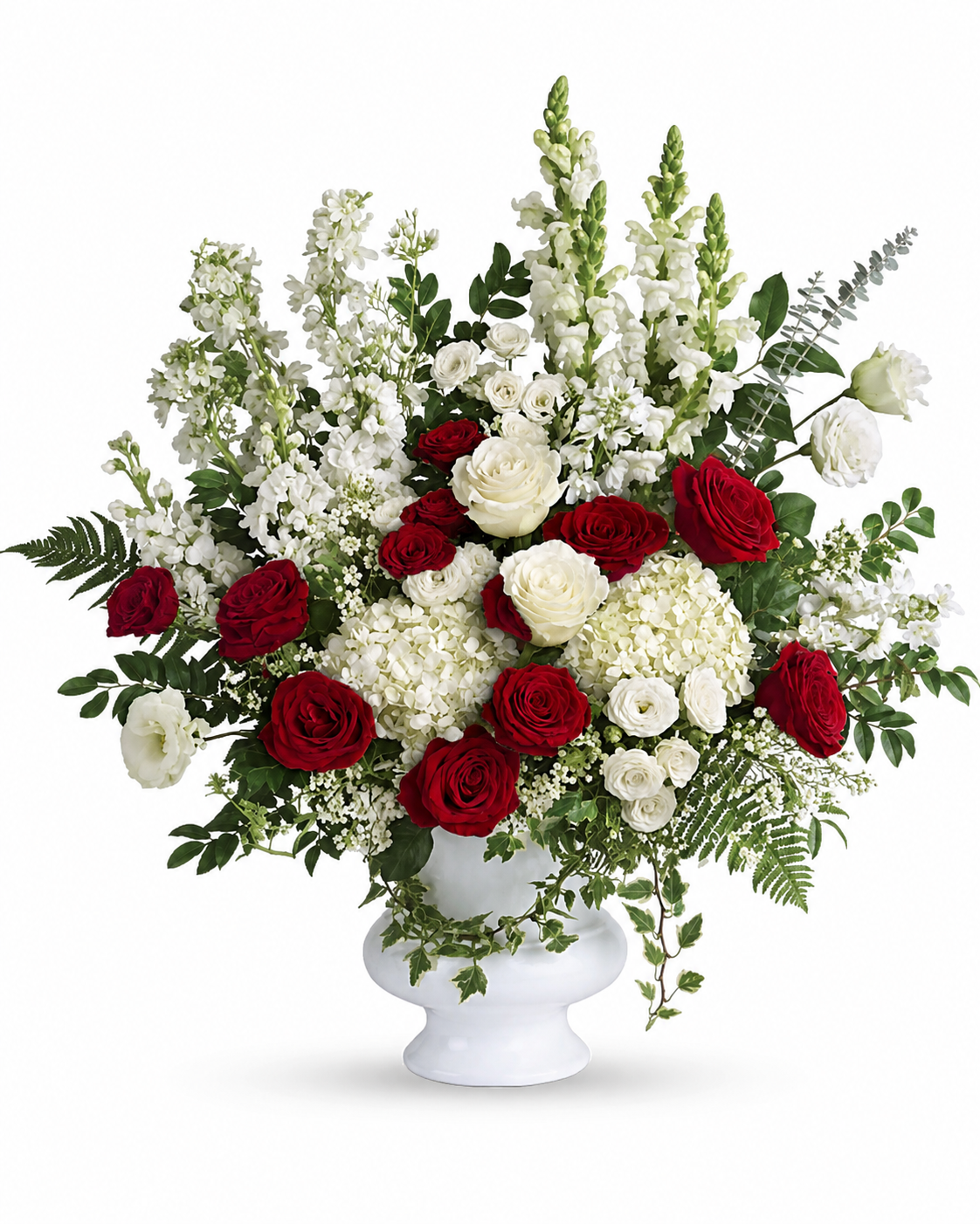 Velvet red and white service floor basket