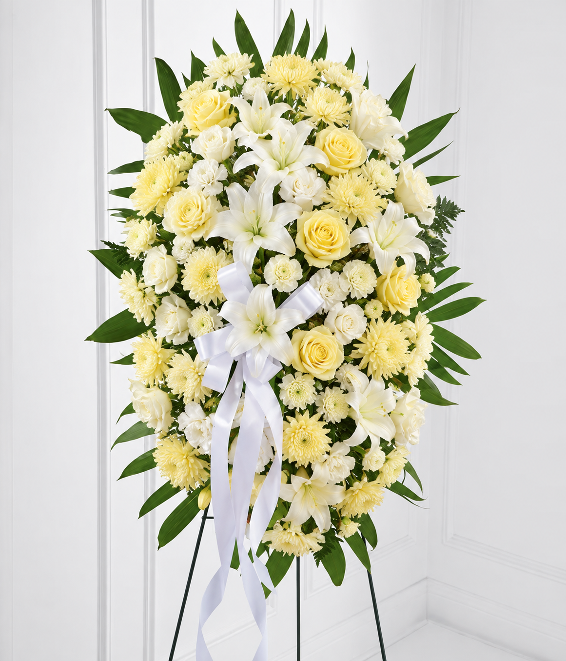 Butter yellow and cream white standing spray